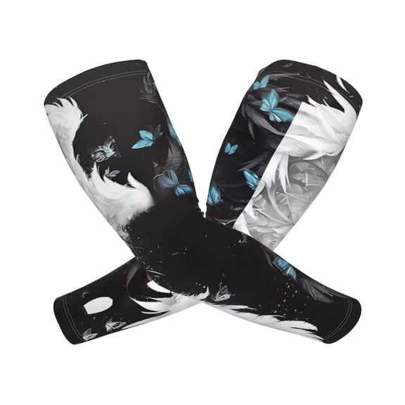 Kdxio Butterfly Angel Wings Art Print UV Sun Protection Arm Sleeves - Tattoo Cover Up - Basketball Arm Sleeve UPF 50 Cooling for Men Women