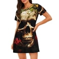 thumbnail image 1 of Kdxio Butterfly Flower Plant Skull Pattern Womens Short Sleeve Sleepshirt Scoopneck Cute Nightdress Ruffle Comfy Nightgown, 1 of 6