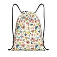 thumbnail image 1 of Kdxio Butterfly Flowers Print Drawstring Backpack Bag,Waterproof Draw String Back Sack, Gym Drawstring Bags Swim Bag For Unisex, 1 of 9