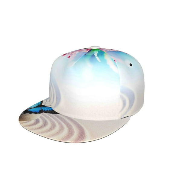 Kdxio Butterfly In Blossoms Zen Print Snapback Hat for Men Women,Adjustable Baseball Cap