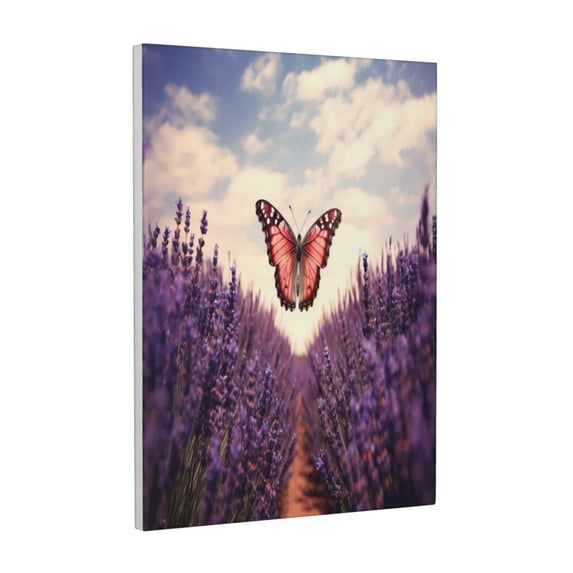 Kdxio Butterfly Over Lavender Pattern Canvas Wall Art 12x16 Inches - Waterproof HD Print Solid Wood Frame for Living Room & Bathroom,Vertical