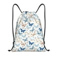 thumbnail image 1 of Kdxio Butterfly Print Drawstring Backpack Bag,Waterproof Draw String Back Sack, Gym Drawstring Bags Swim Bag For Unisex, 1 of 9