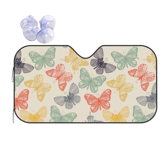 Kdxio Butterfly Print Front Windshield Sun Shade,Folding Auto Sunshade for Car Truck SUV-Small