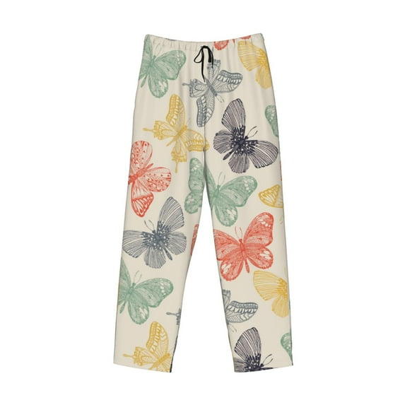 Kdxio Butterfly Print Men's Sleep Pajama Pant Lounge Pants with Pockets