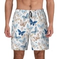 thumbnail image 1 of Kdxio Butterfly Print Men's Swim Trunks with Compression Liner 7 Inch Inseam Quick Dry Swim Shorts, 1 of 7