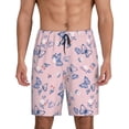 thumbnail image 1 of Kdxio Butterfly Print Mens Sleep Shorts Bottoms Soft Comfy Pajama Wear Pants with Drawstring Pockets, 1 of 7