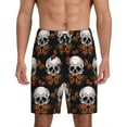 thumbnail image 1 of Kdxio Butterfly Skull Print Mens Sleep Shorts Bottoms Soft Comfy Pajama Wear Pants with Drawstring Pockets, 1 of 7