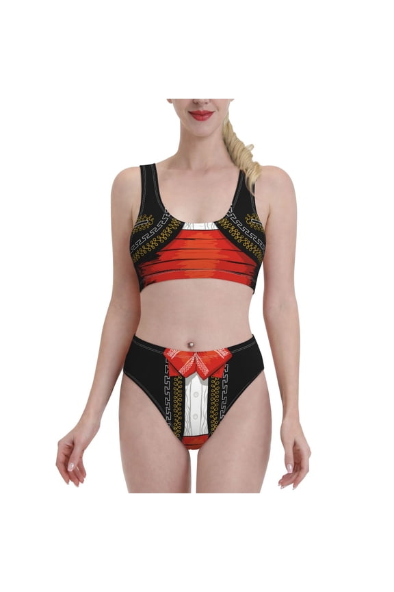 CHARRO SUIT for Womens High Waisted Bikini Top Sports Style Two Piece Bathing Suits