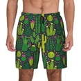 thumbnail image 1 of Kdxio Cactus 1 Print Men'S Swim Trunks With Compression Liner 7 Inch Inseam Quick Dry Swim Shorts, 1 of 7