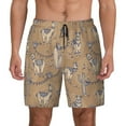 thumbnail image 1 of Kdxio Cactus Alpaca Print Men's Swim Trunks with Compression Liner 7 Inch Inseam Quick Dry Swim Shorts, 1 of 7