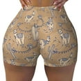 thumbnail image 1 of Kdxio Cactus Alpaca Print Workout Shorts for Women Seamless Soft Smooth Gym Yoga Scrunch Active Shorts, 1 of 9