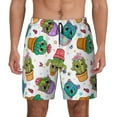 thumbnail image 1 of Kdxio Cactus And Insects Print Men's Swim Trunks with Compression Liner 7 Inch Inseam Quick Dry Swim Shorts, 1 of 5