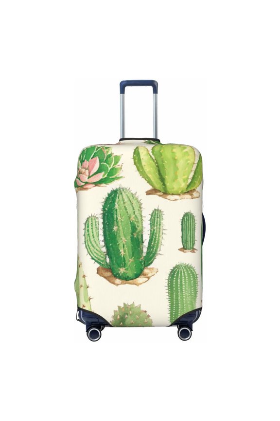 Cactus And Succulent Pattern Luggage Cover for Travel,Elastic and Durable,Fits 18-32 Inch,Anti-Scratch Suitcase Protector-No luggage included