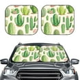 thumbnail image 1 of Kdxio Cactus And Succulent Print 2-Piece Sun Shade Front Windshield - Foldable Car Front Window Sunshades for Most Sedans SUV Truck, 1 of 6