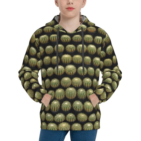 Kdxio Cactus Farmland Pattern Boys Athletic Unisex Boys Girls Hoodie with Pocket Sweatshirts-Medium