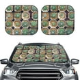 thumbnail image 1 of Kdxio Cactus Garden Print 2-Piece Sun Shade Front Windshield - Foldable Car Front Window Sunshades for Most Sedans SUV Truck, 1 of 5