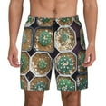 thumbnail image 1 of Kdxio Cactus Garden Print Men's Swim Trunks with Compression Liner 7 Inch Inseam Quick Dry Swim Shorts, 1 of 5