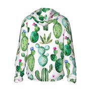 Kdxio Cactus Plants1 Print Women Men Sun Protection UPF 50+ Jackets Zip Up Long Sleeve Hoodie Hiking Lightweight with Pockets