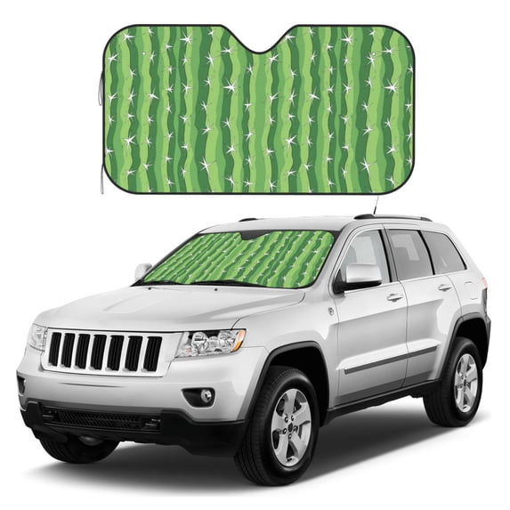 Kdxio Cactus Print Windshield Sun Shade, Foldable Sun Blocker for Car,Truck,SUV Automotive Interior Sun Protection,Reflective Shade for Front Windshield(Medium)