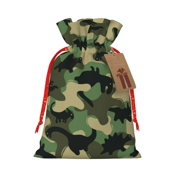 Kdxio Camouflage Dinosaur Christmas Gift Bags, Birthday gift bags Xmas Presents Bags Holiday Gift Bags for Christmas Gifts, Weddings and Birthday-Small