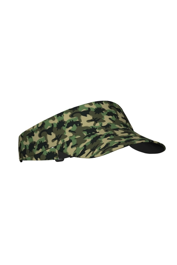 Camouflage Dinosaur Print Sun Visor Hat Golf Visor Adjustable Velcro Outdoor Sports Cap for Men Women