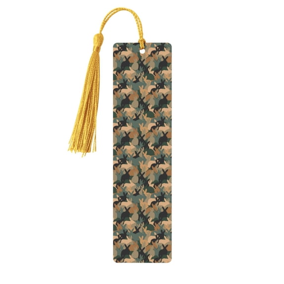 Kdxio Camouflage Rabbit Print Metal Tassel Bookmarks,Perfect Gift for Art Lovers and Bookworms Metal Bookmarks for Women