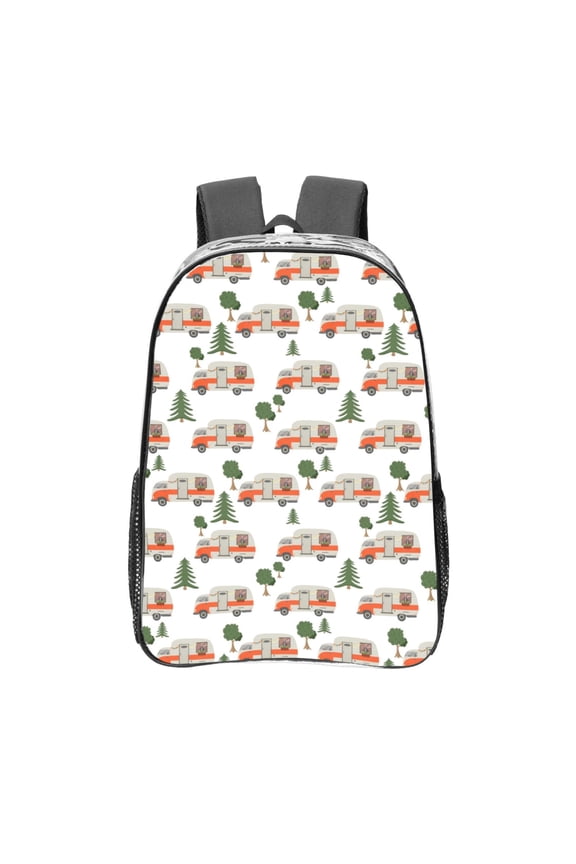 Camp Van Clear Backpack, Transparent Bookbag for School for Women Men, Capacity Clear Bag for College, Travel