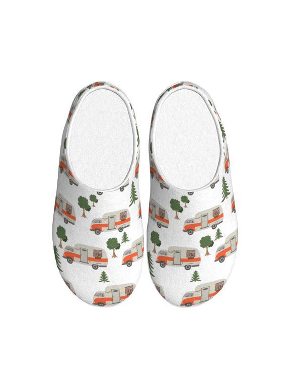 Camp Van Women's Men's Slippers Plush Slip-On House Slipper for Winter Indoor Soft Cushion Non-slip Fluffy Slides Slippers-11