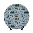 thumbnail image 1 of Kdxio Camping Caravan Bone China Decorative Plate Ceramic Decorative Plate for Home Office Wall Stand Decorative Plates for Home Bedroom-8in, 1 of 6