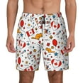 thumbnail image 1 of Kdxio Canada Day Print Men'S Swim Trunks With Compression Liner 7 Inch Inseam Quick Dry Swim Shorts, 1 of 7