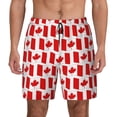 thumbnail image 1 of Kdxio Canada Print Men's Swim Trunks with Compression Liner 7 Inch Inseam Quick Dry Swim Shorts, 1 of 7