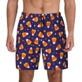thumbnail image 1 of Kdxio Candy Corn (2) Print Men's Swim Trunks with Compression Liner 7 Inch Inseam Quick Dry Swim Shorts, 1 of 5