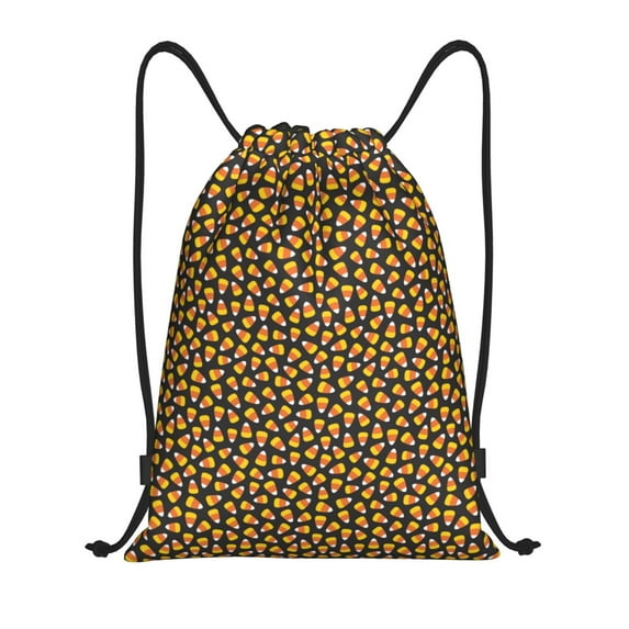 Kdxio Candy Corn Print Drawstring Backpack Bag,Waterproof Draw String Back Sack, Gym Drawstring Bags Swim Bag For Unisex