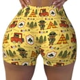 thumbnail image 1 of Kdxio Car Tent Trees Print Workout Shorts for Women Seamless Soft Smooth Gym Yoga Scrunch Active Shorts, 1 of 9