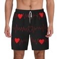 thumbnail image 1 of Kdxio Cardiogram And Heart Print Men'S Swim Trunks With Compression Liner 7 Inch Inseam Quick Dry Swim Shorts, 1 of 7