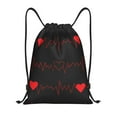 thumbnail image 1 of Kdxio Cardiogram and Heart Print Drawstring Backpack Bag,Waterproof Draw String Back Sack, Gym Drawstring Bags Swim Bag For Unisex, 1 of 9