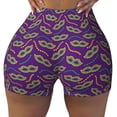 thumbnail image 1 of Kdxio Carnival Masks and Beads Print Workout Shorts for Women Seamless Soft Smooth Gym Yoga Scrunch Active Shorts, 1 of 9