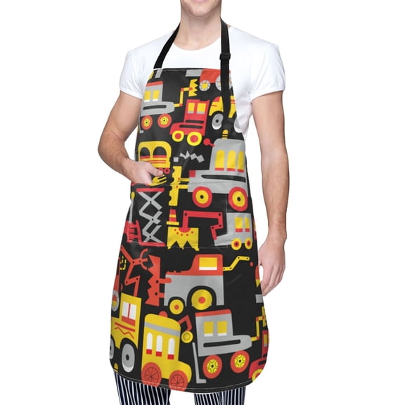 Kdxio Cars Apron with Pockets Adjustable Kitchen Aprons for Men Women Waterproof Aprons for Cooking,Drawing,Crafting, Baking Household Cleaning