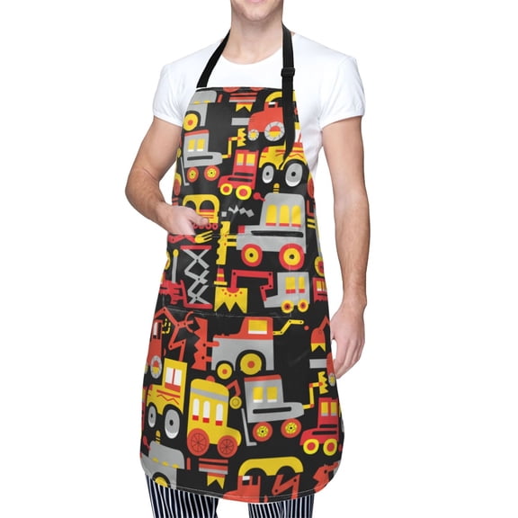 Kdxio Cars Apron with Pockets Adjustable Kitchen Aprons for Men Women Waterproof Aprons for Cooking,Drawing,Crafting, Baking Household Cleaning