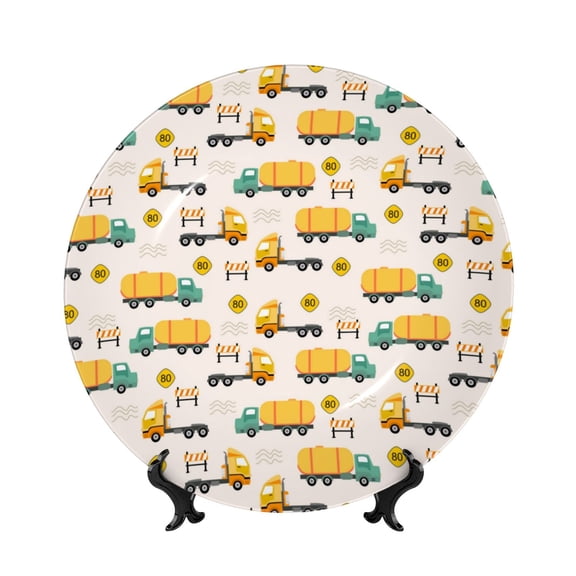 Kdxio Cars Bone China Decorative Plate Ceramic Decorative Plate for Home Office Wall Stand Decorative Plates for Home Bedroom-8in