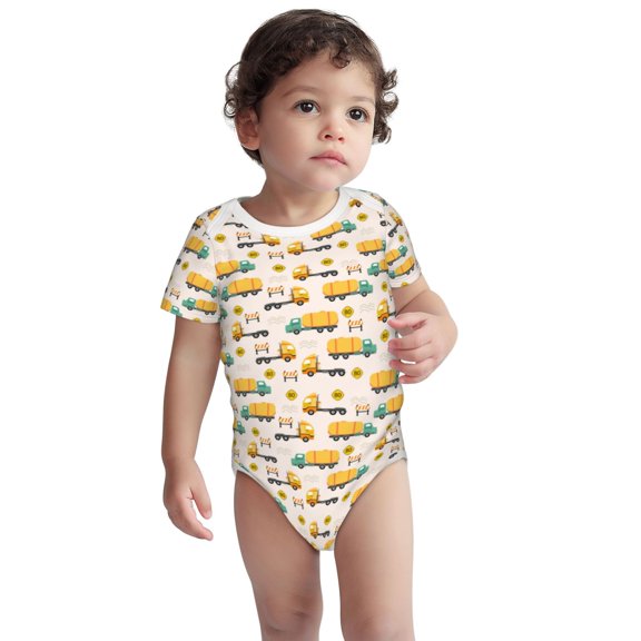 Kdxio Cars Pattern Unisex Baby Cotton Short Sleeve Bodysuits-2 Years