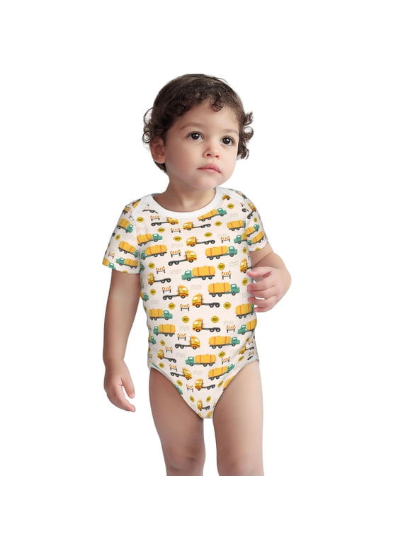 Cars Pattern Unisex Baby Cotton Short Sleeve Bodysuits-2 Years