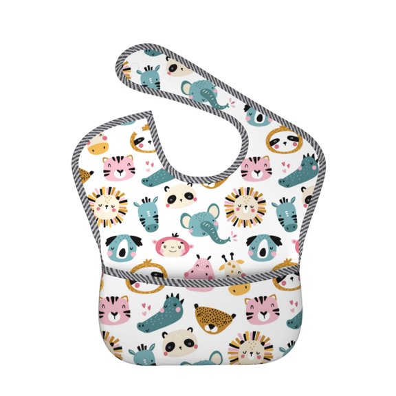 Kdxio Cartoon Animals Bibs For Babies, Baby Bibs for Eating, Toddler Bibs, Waterproof Bibs, Feeding Bibs, for Toddlers, Boys, Girls