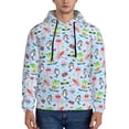 thumbnail image 1 of Kdxio Cartoon Animals Print Mens Casual Hooded Collar Drawstring Hoodies Pullover Sweatshirts Casual Long Sleeve Shirts-3X-Large, 1 of 7