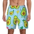 thumbnail image 1 of Kdxio Cartoon Avocado Print Men'S Swim Trunks With Compression Liner 7 Inch Inseam Quick Dry Swim Shorts, 1 of 7