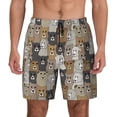thumbnail image 1 of Kdxio Cartoon Bear Print Men's Swim Trunks with Compression Liner 7 Inch Inseam Quick Dry Swim Shorts, 1 of 7