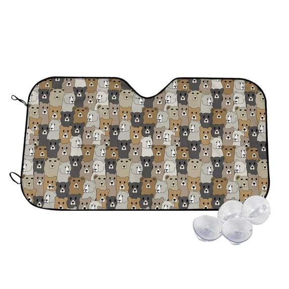 Kdxio Cartoon Bear Print Windshield Sun Shade,UV Rays and Sun Heat Protection,Sunshade for Car Windshield,Car Shade Front Windshield - Small