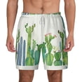 thumbnail image 1 of Kdxio Cartoon Cactus Print Men'S Swim Trunks With Compression Liner 7 Inch Inseam Quick Dry Swim Shorts, 1 of 7