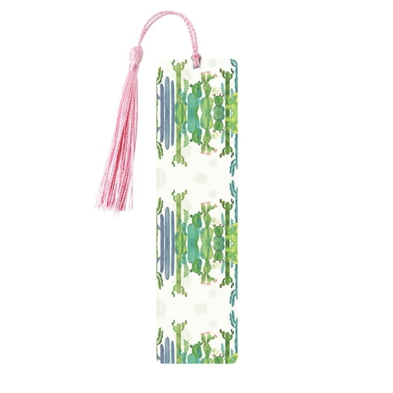 Kdxio Cartoon Cactus Print Metal Tassel Bookmarks,Perfect Gift for Art Lovers and Bookworms Metal Bookmarks for Women