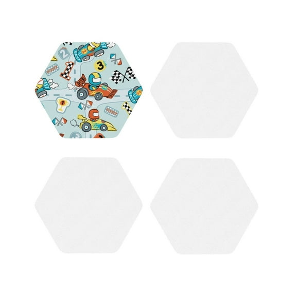 Kdxio Cartoon Car Racing Funny Coasters,4 Pcs Leather Coasters,Housewarming Gifts,Protect Furniture From Water Marks Scratch And Damage